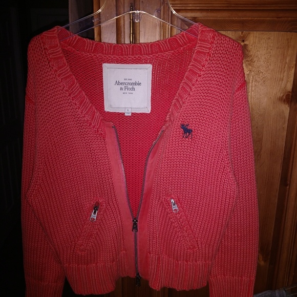 Abercrombie and Fitch Orange Zip Cardigan🎃 - Picture 3 of 8